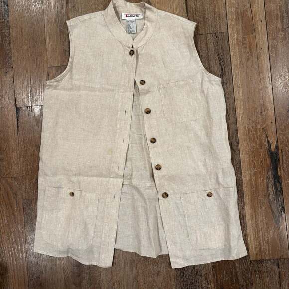 Talbots Jackets & Blazers - Talbots Vintage 100% Linen Sleeveless Button-Down Vest